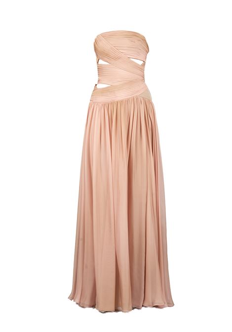 Pink silk chiffon maxi dress Elie Saab - women